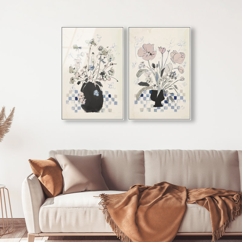 Modern Bloom Set Set by Oliver Gal, 46" H x 31" W, White Floater Frame