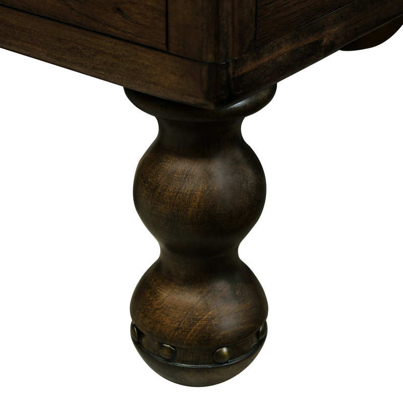 Table d'appoint en bois massif avec tiroir, attrait rétro, mobilier de chambre à coucher et de salon, finition facile à assembler, pour la chambre à coucher, assemblage sans effort