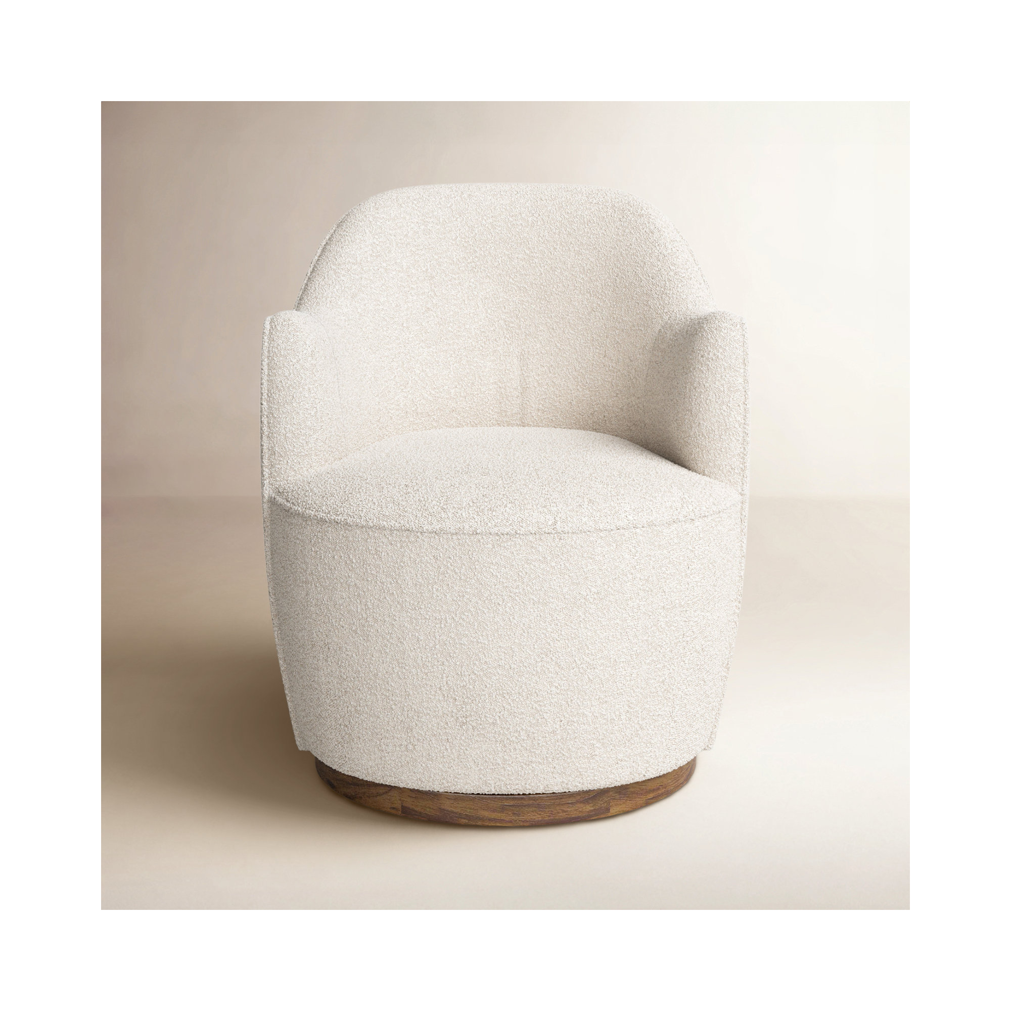 Corson 26" Wide Swivel Armchair, Knoll Natural Boucle