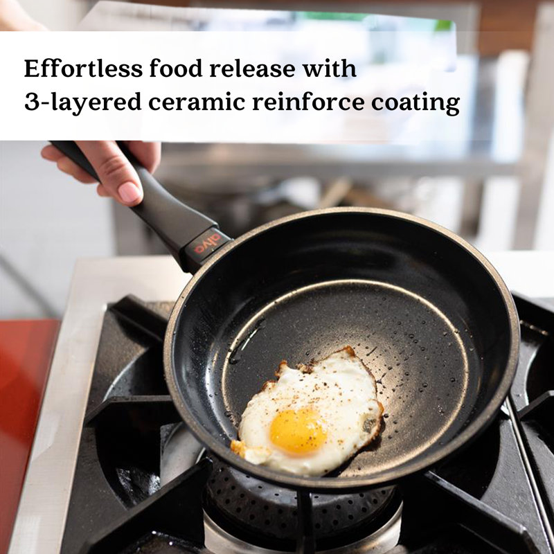 Alva 12.6" Black Aluminum Nonstick Frying Pan with Ceramic Coating