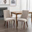 Chaise de salle à manger en rayonne en lin et flocage en lin pour chaise de salle à manger avec pieds en bois massif incurvés-749549620-749549622
