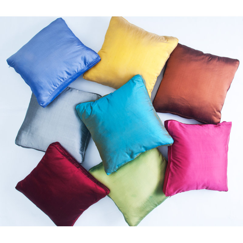 Housse de coussin Silk Dupioni, Kaki foncé