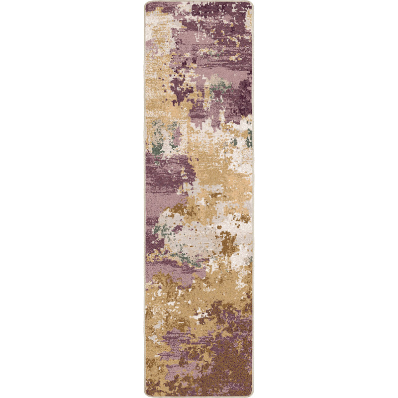 Tapis de couloir aquarelle mauve Res Resence