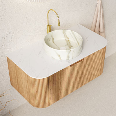 Wall Mounted Single Double With Stone Top