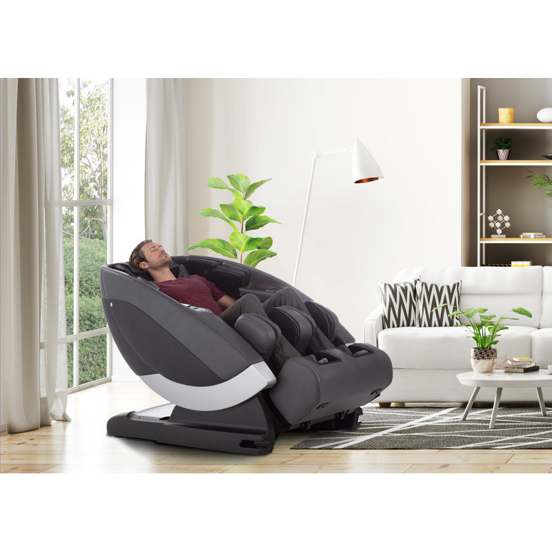 Faux Leather Adjustable Width Massage Chair, Grey