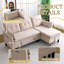 Canapé modulaire à méridienne réversible en L avec rangement - Coton-lin, beige, bureau et appartement-2037352767