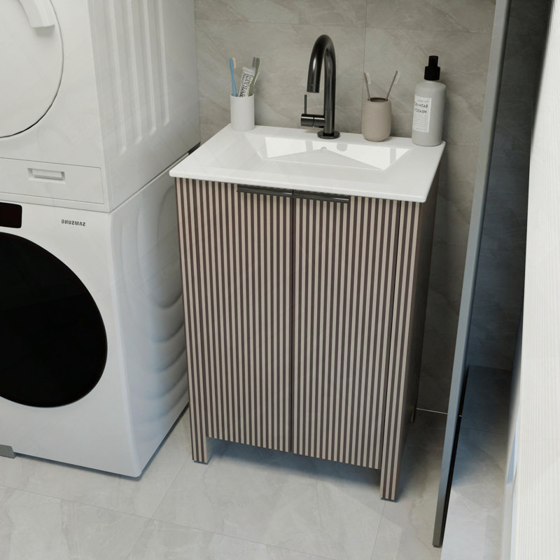 Ensemble de meuble-lavabo avec armoire et plateau en résine, 23"