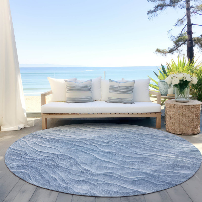 Tapis intérieur / extérieur bleu Geodari, 2 pi 6 po x 3 pi 10 po