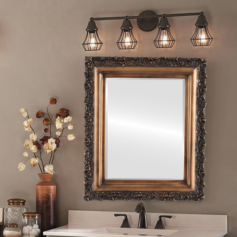 Miroir d'appoint Winegar, Coucher de soleil doré, 35 po x 29 po