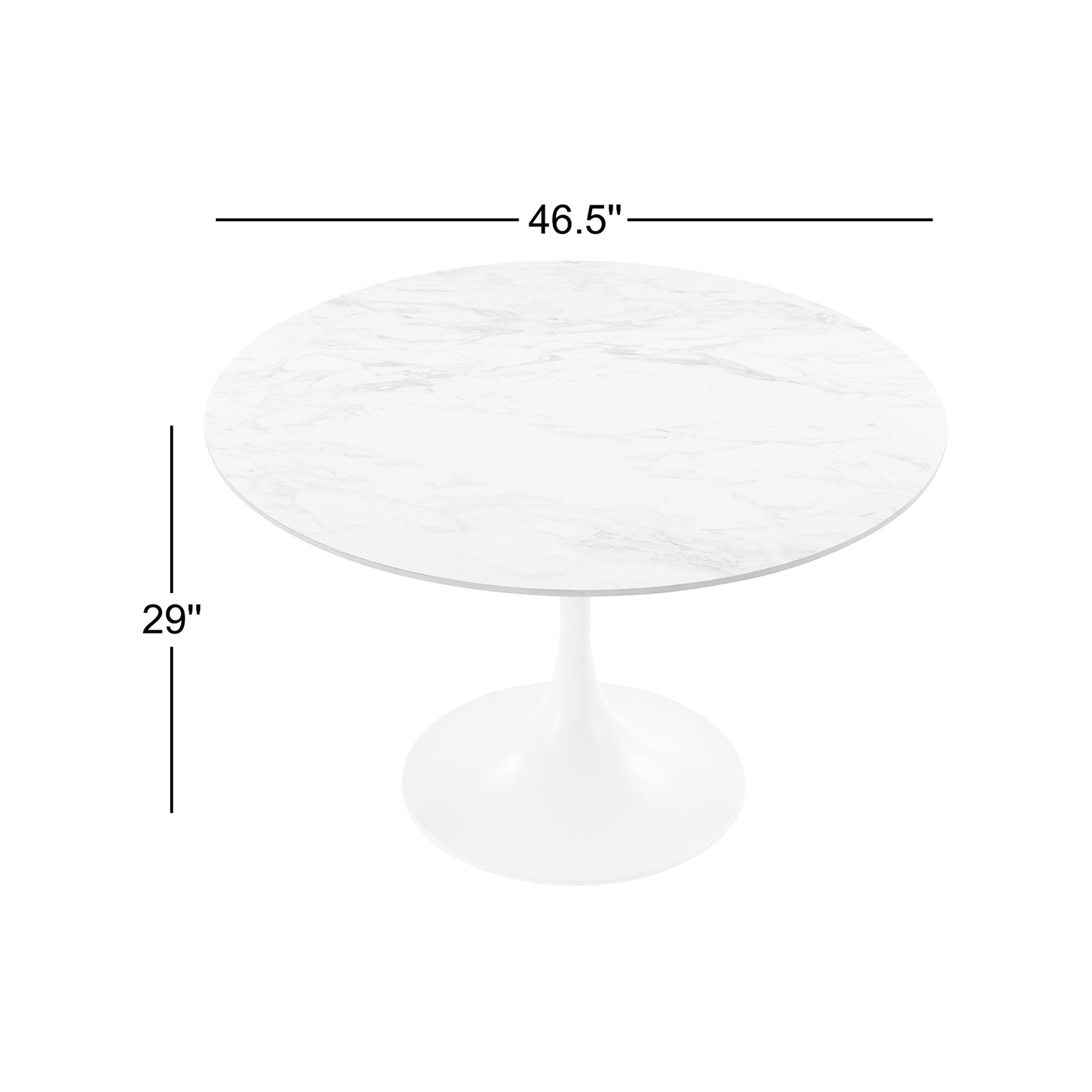 Flow Ceramic Dining Table, White