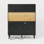 Buffet 59 po avec porte de rangement et prise de courant, armoire-bar de style campagnard avec support à vin, garde-manger