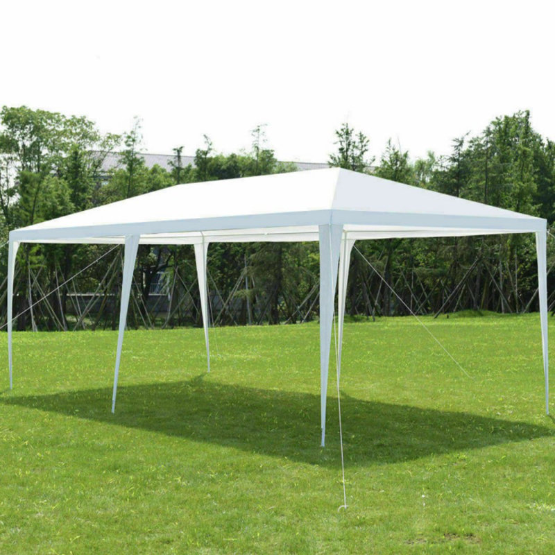 10 x 20 Feet White Canopy Tent with 6 Sidewalls and Carry Bag
