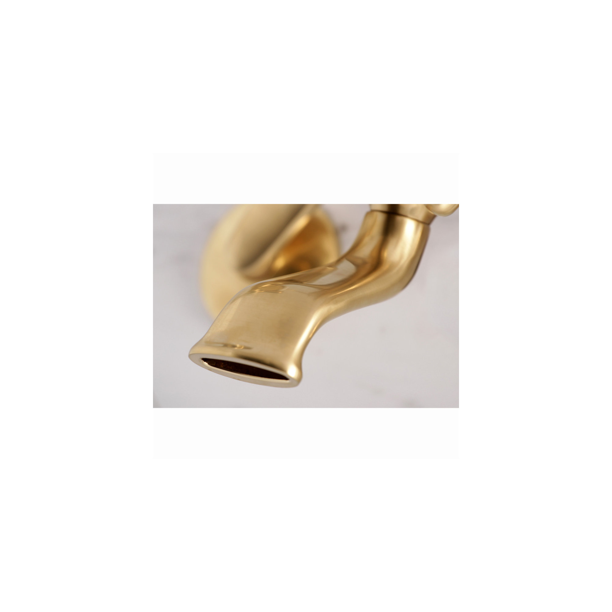 Kingston Brass Kingston Two-Handle 2-Hole Wall Mount Clawfoot Tub Faucet with Hand Shower, Brushed Brass