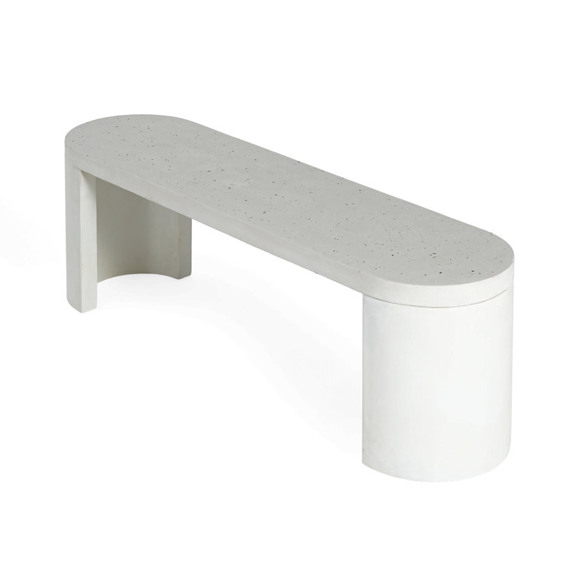 Banc de salle à manger ovale en béton 60 po Terrazzo