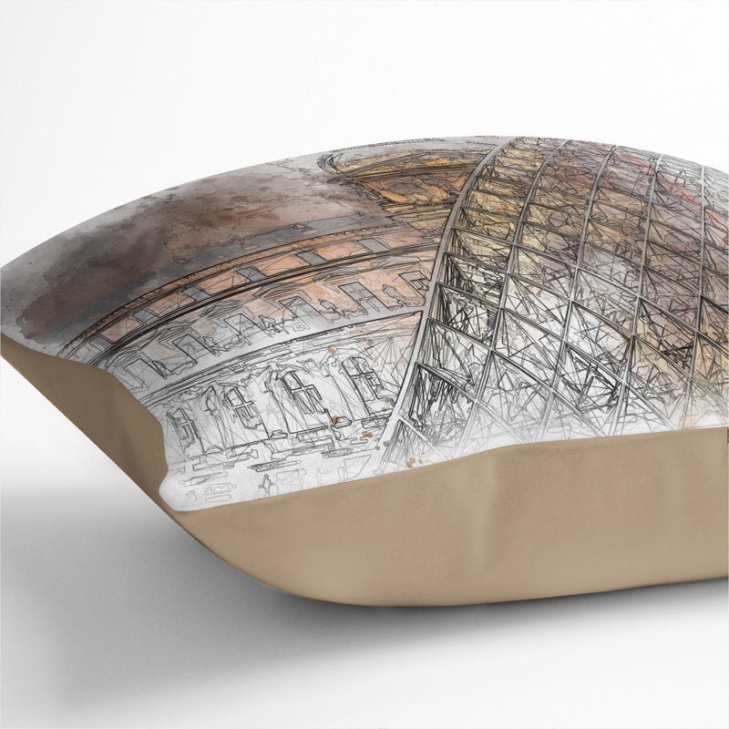 Square Cushion, Stone, 40cm H x 40cm W x 15cm D