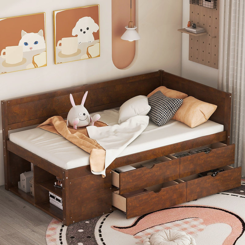 Daybed With Drawers And Shelves