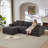 Soneson 4-Piece U-Shaped Chenille Sectional Modular With Two Ottoman-947918002