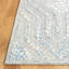 Tapis bleu / blanc en laine / viscose touffeté à la main Restoration-1327824346