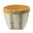 Set Of 2 White And Brown Cement Planters With V Pattern, L:D10x8"  S:D8x6.5"