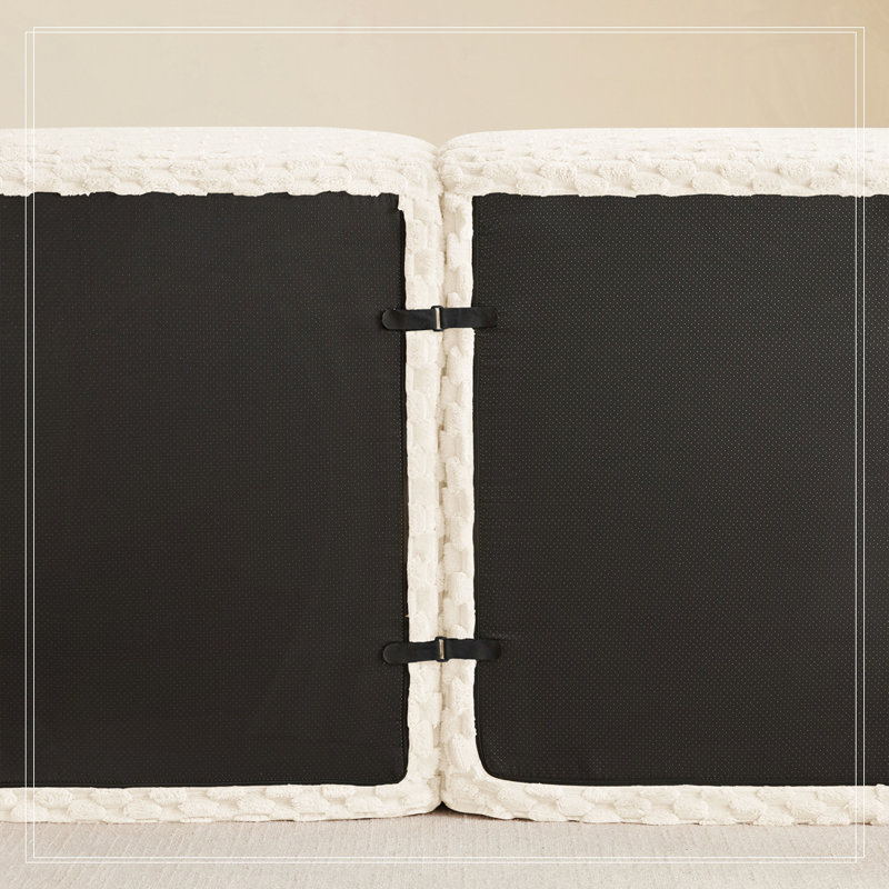 Canapé modulaire modulaire pour le salon, tissu en flanelle, très texturé, canapé 3 places surdimensionné, Crème