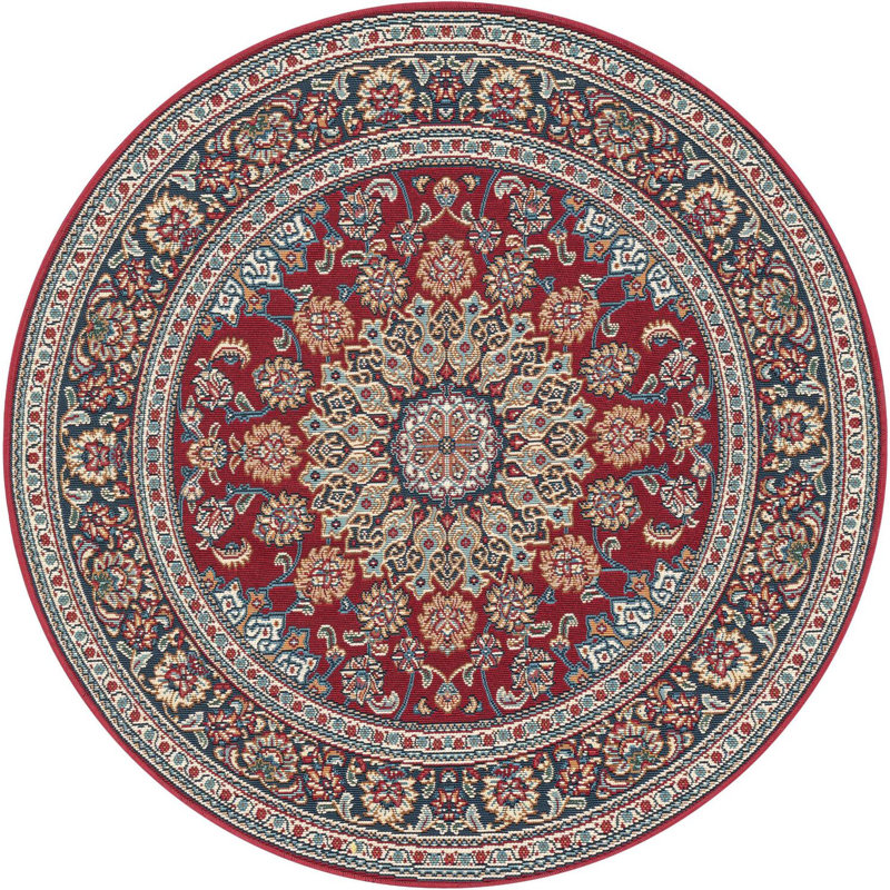 Traditional Tollefson Area Rug Red Colour, Round 4'1"