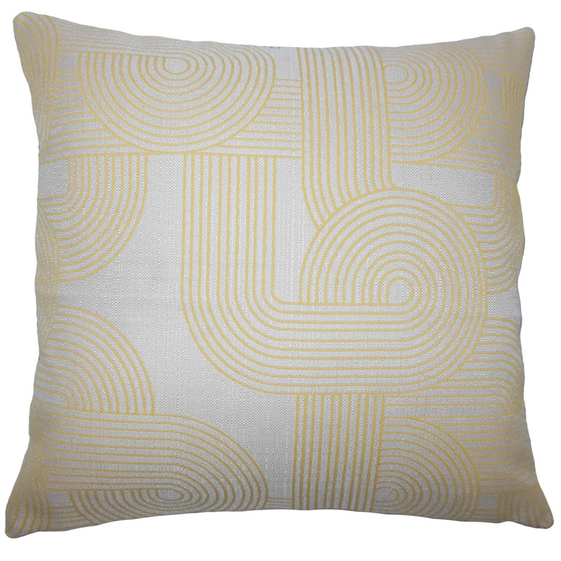 Utara Cotton Blend Reversible Throw Pillow, Sunshine