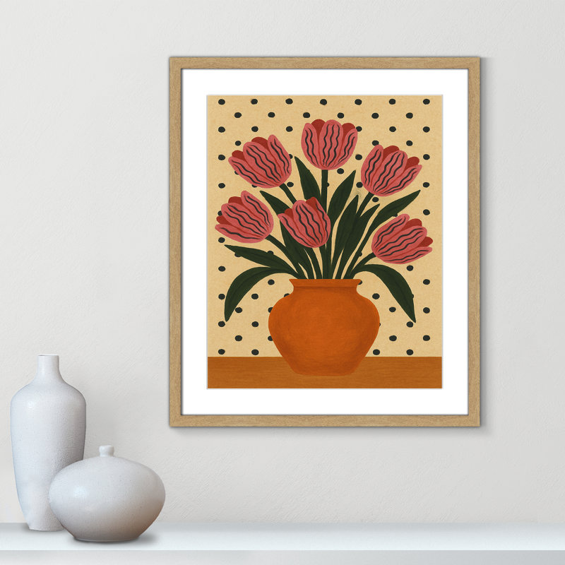 Imprimé de fleurs en pot par Barsrsind, 21.5'' W x 25.5'' H, Imprimé mat, Naturel