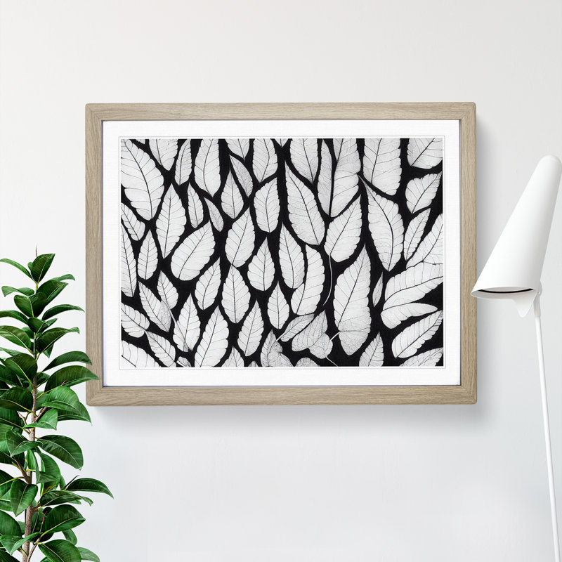 Flourishing Leaf - Single Picture Frame Painting, 46cm H x 64cm W x 2cm D, Oak