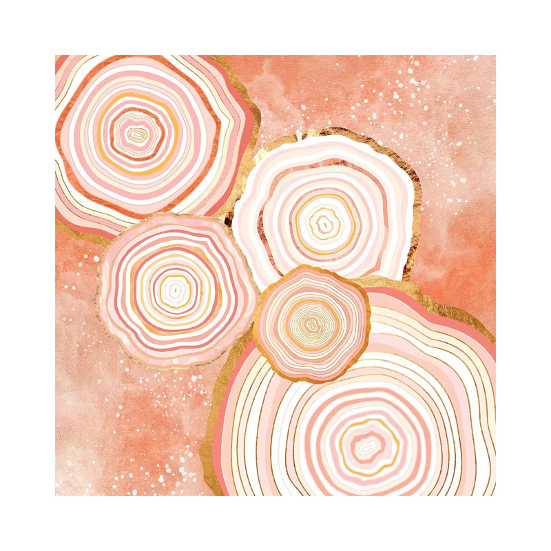 Corail, agate abstraite - impression, Toile tendue, H 26 po x l 26 po x P 1,5 po