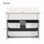 Armoire flottante murale 24 po avec tiroir double, petit lavabo de salle de bain rectangulaire flottant avec trou de robinet simple et trop-plein, armoire de salle de bain moderne avec lavabo en céramique