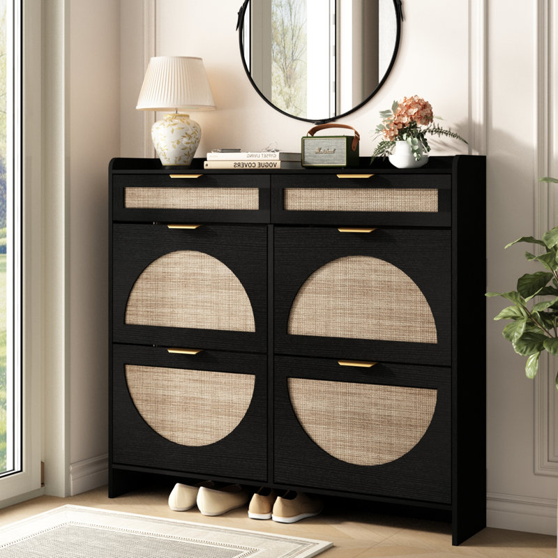Armoire de rangement pour chaussures Anteus, Noir mat