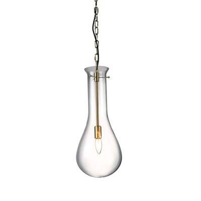 Transitional 1 Light Glass Teardrop Pendant