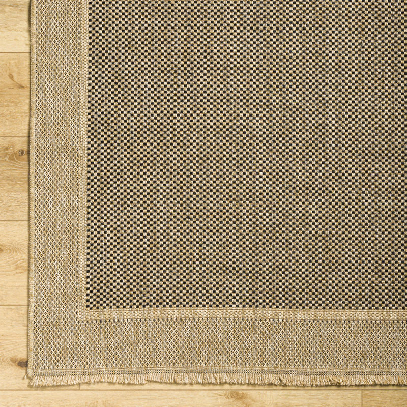 Adalina Machine Woven Polypropylene Area Rug in Brown/Tan, Rectangle 5'3" x 7'