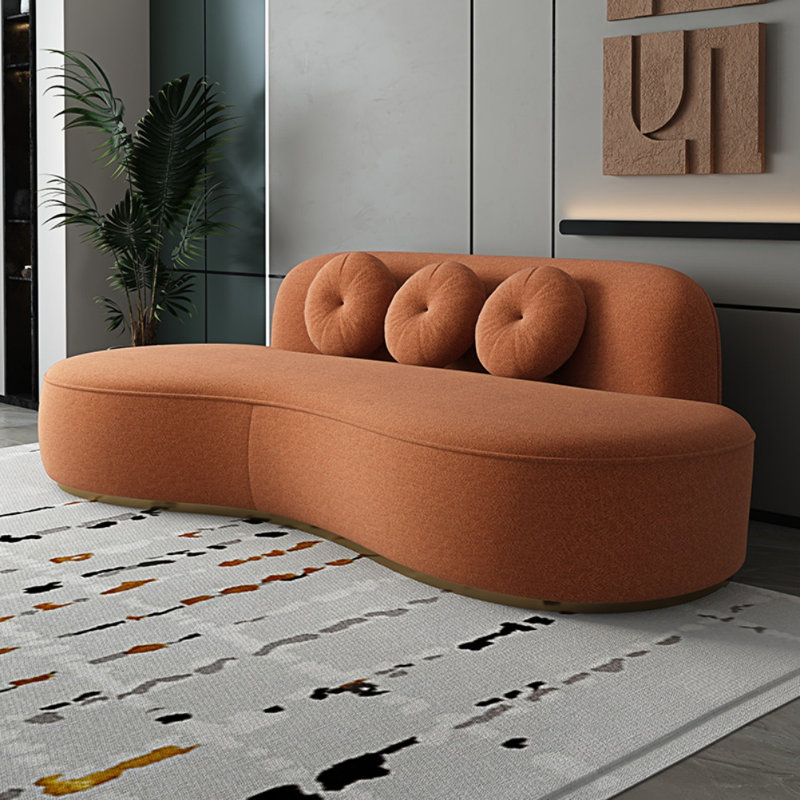 Canapé Creative Leisure, Orange, H 29,92 po x l 86,61 po x P 39,37 po, 3