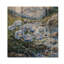 Montagne, pivoines au bord de la rivière II - Art mural en bois pivoines - sur bois de pin naturel-988411412