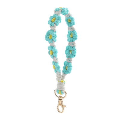 Bohemian Hand-woven Flower Keychain Clashing Color Keychain Bracelet Pendant Phone Chain