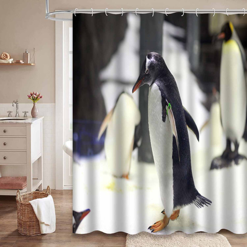 Rideau de douche noir imperméable, rideaux de douche pour la salle de bain avec 12 crochets, 72" L x 78" W