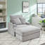 39-inch Spring upholstered armchair and Ottoman set - comfortable single sofa-464397100