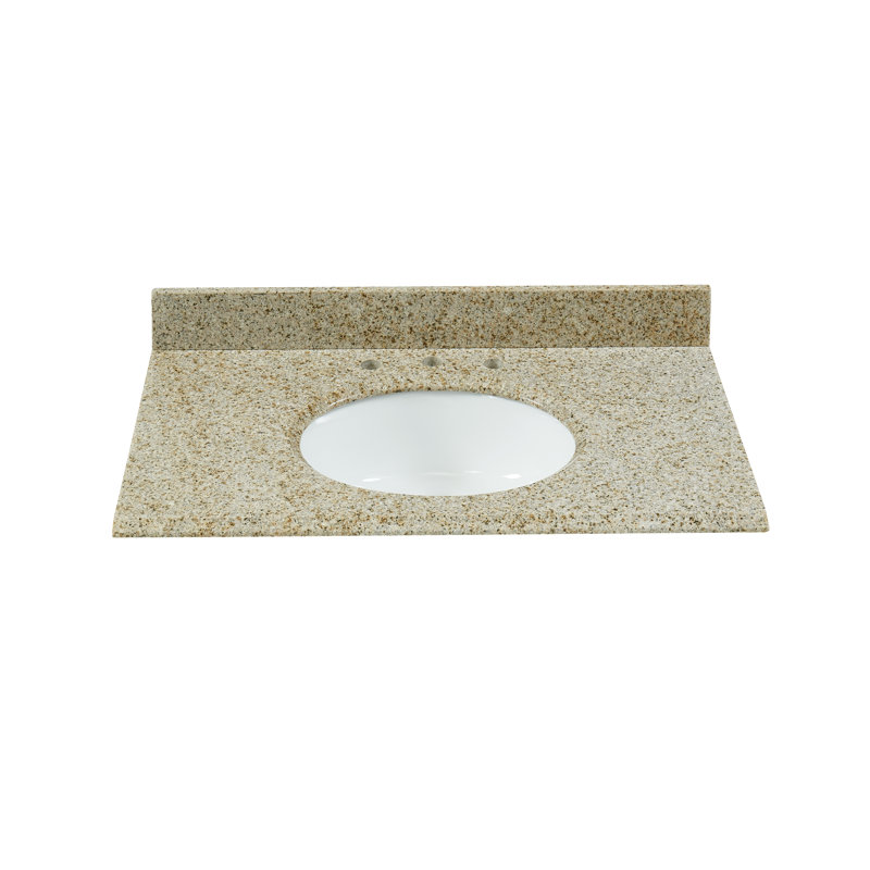 Comptoir de meuble-lavabo en granite 37 po avec lavabo et dosseret