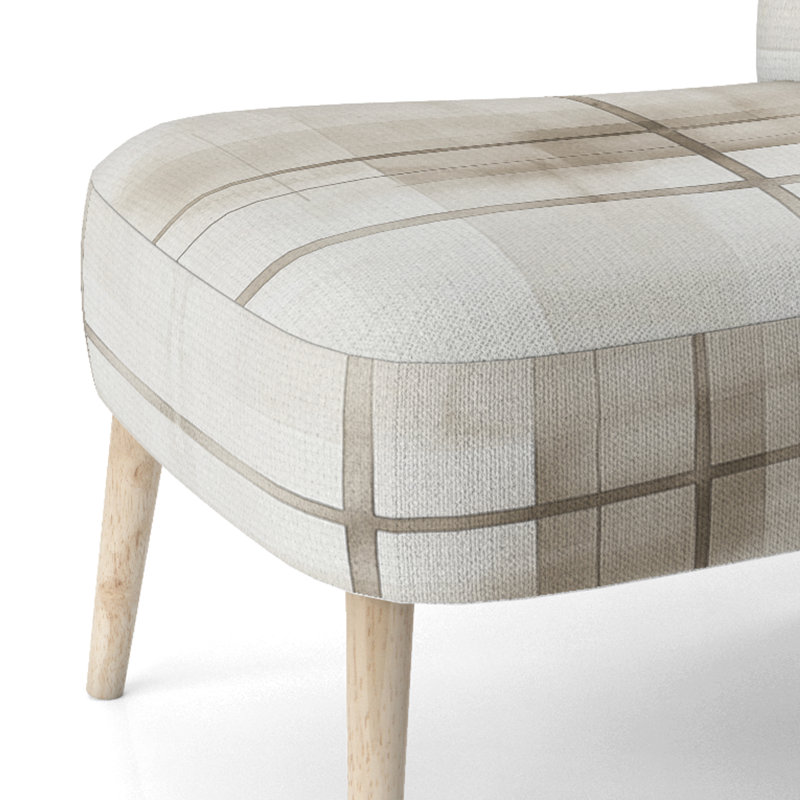 Chaise d'appoint abstraite minimaliste rembourrée, Side Chair Armless