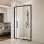 Porte de douche réglable à cadre réglable l 44 à 48 po x H 76 po avec verre trempé clair de 1/4 po