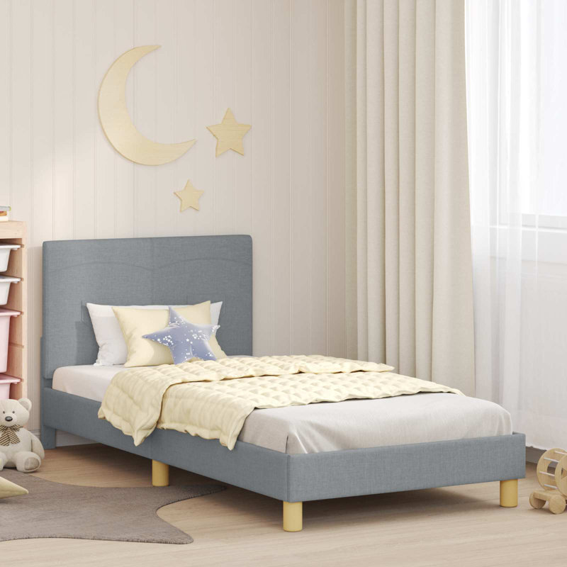 Bed Frame, Light Grey, European Single (90 x 200 cm)