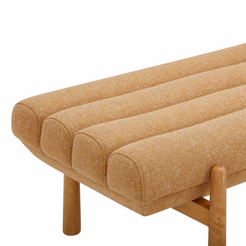  56" Linen Upholstered Bench