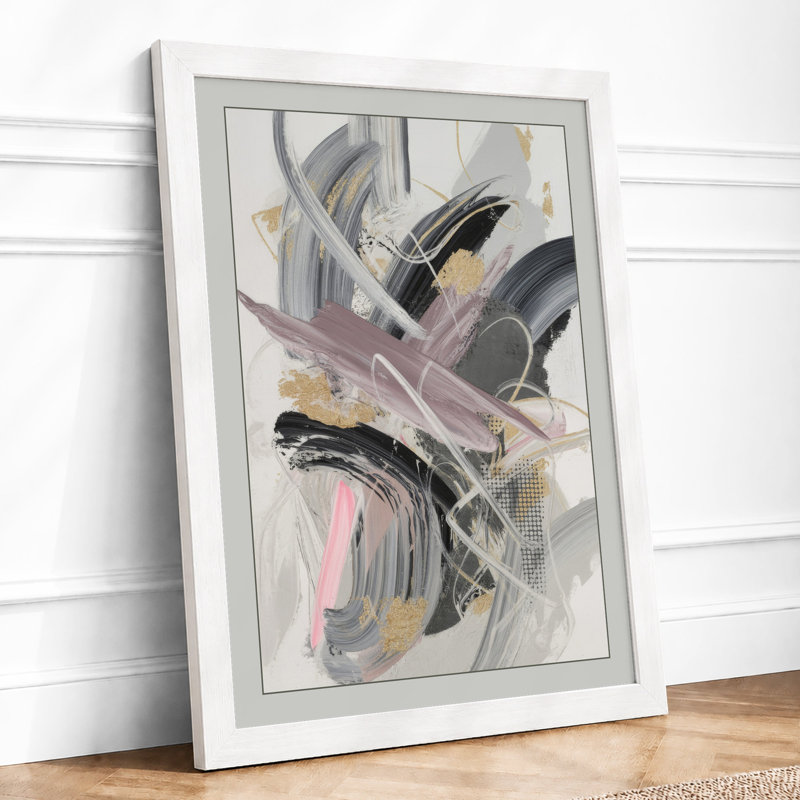 Fragmented Geometry Abstract - Print, A4 - 29.7 x 21.0 cm, White