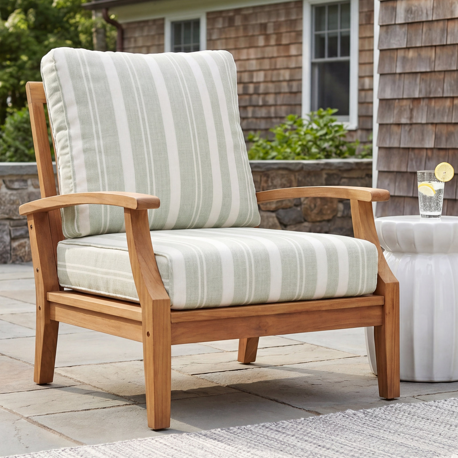 Amala 22" Sunbrella® Seat and Back Cushion, Sunbrella Tranquil Sage