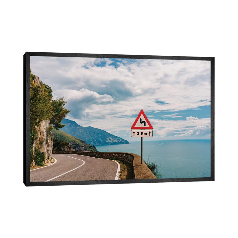 Amalfi Coast Drive XXIII by Bethany Young - Print on Canvas, 45.72cm H x 66.04cm W x 3.81cm D, Black Framed