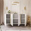 Sideboard ONYX 4D 158 cm white/ white gloss with handles on gold legs-2044476363
