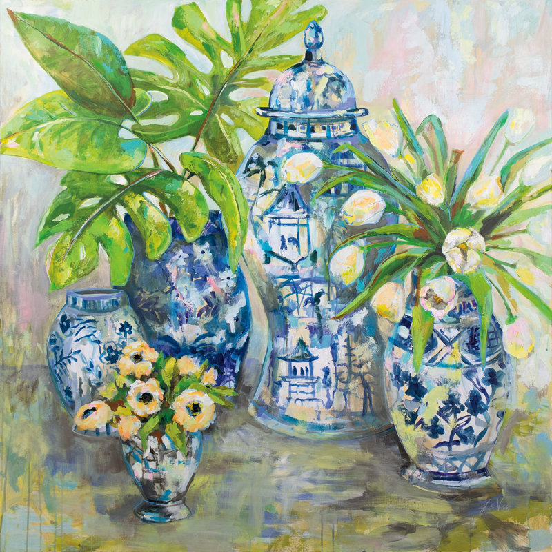 «Doodles I» par Jeanette Vertentes - reproduction sur toile tendue, H 12 po x l 12 po, Non, Toile tendue