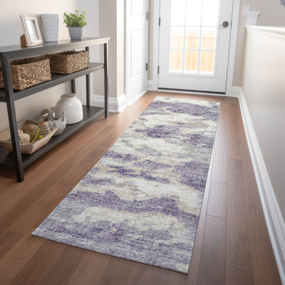 Premium Machine Washable Freixa AMF71 Purple Rug