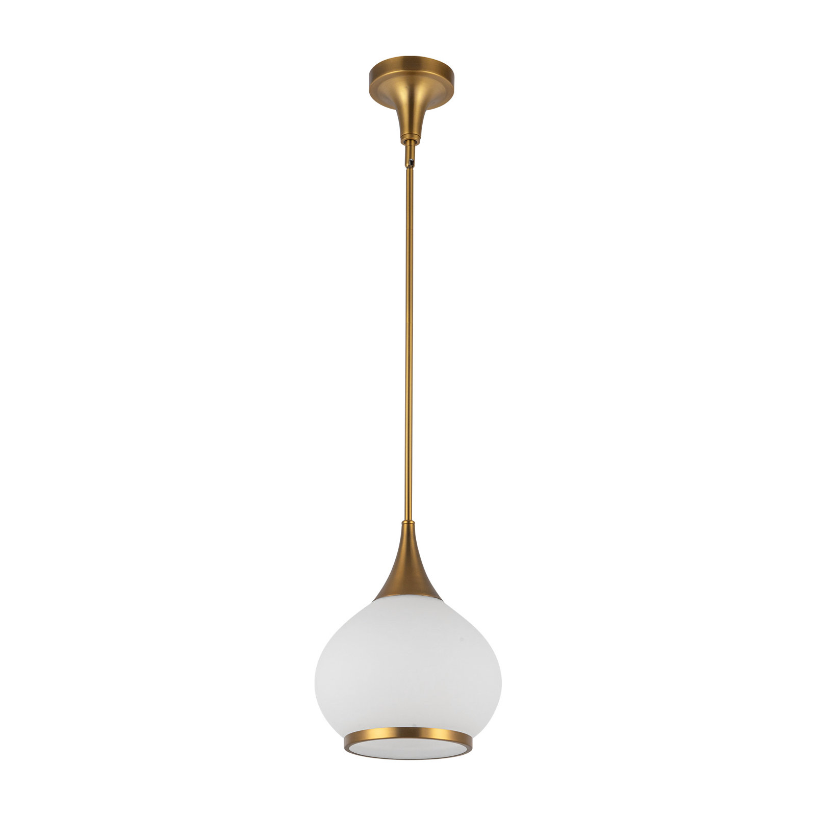 Hazel Single Light Glass Pendant, 63" H x 10" W x 10.13" D, Opal, Aged Gold